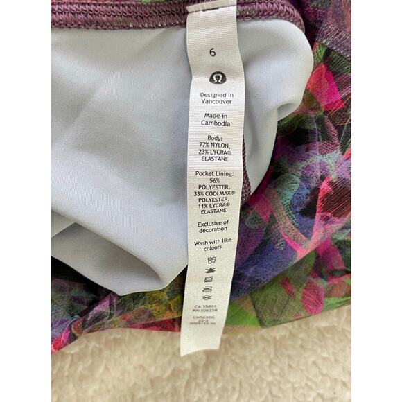 New Lululemon Wunder Train HR Tight 28" DICR Pink Purple Green Leggings Size 6 - Picture 12 of 13